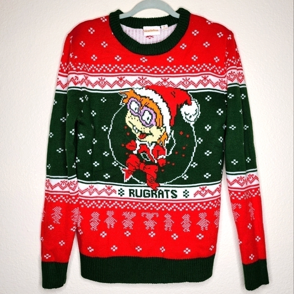 Nickelodeon Rugrats Chucky Finster Christmas Pullover Sweater M
